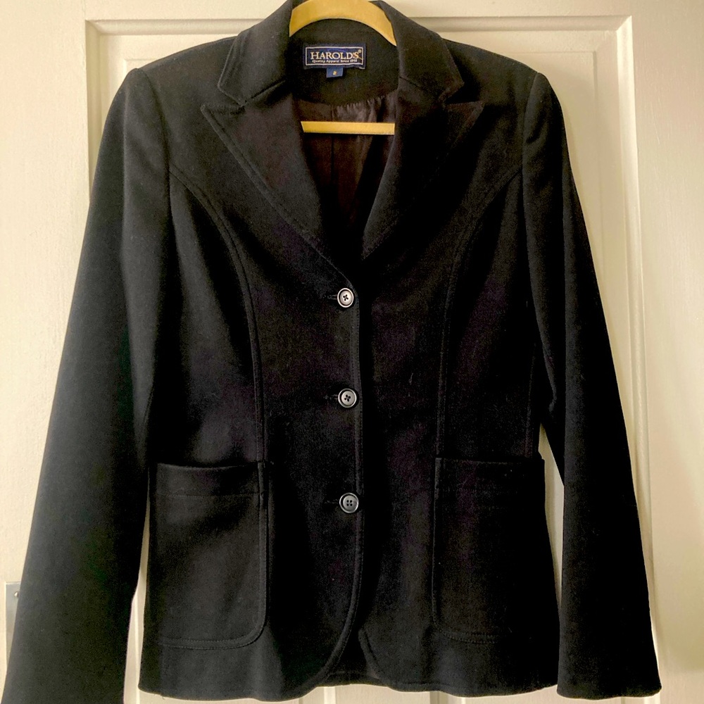 Harold’s vintage black suit jacket. Size 2